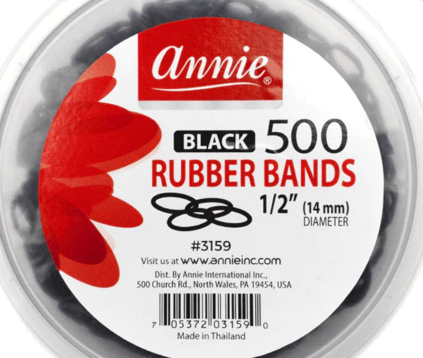 Annie Rubber Bands 500Ct Black